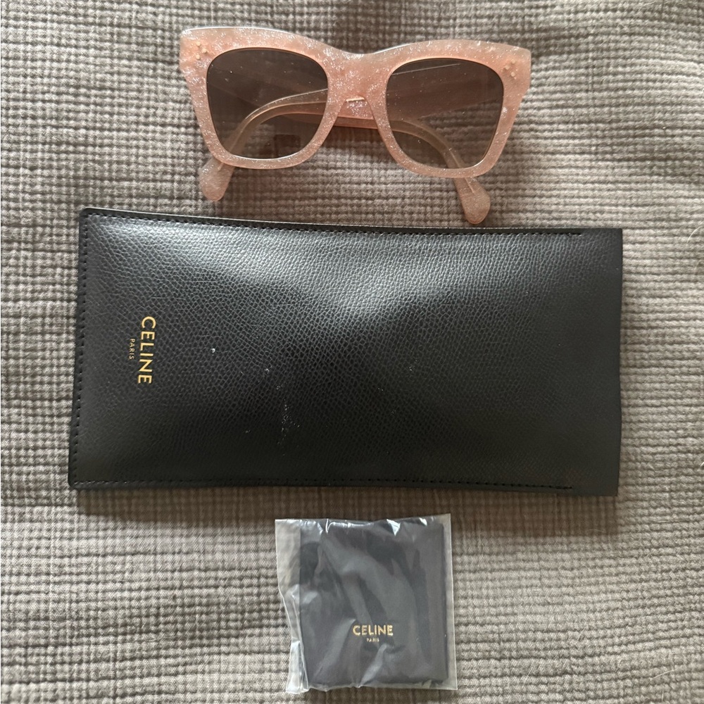 Celine Women’s 50mm sunglasses in sparkly pink! Like new, worn once.